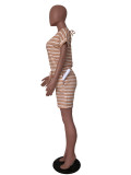 SC Casual Striped Short Sleeve One Piece Rompers WAF-5019