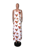 SC Flower Print Sleeveless Loose Slip Maxi Dress WAF-5012