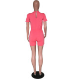 SC Solid Short Sleeve Casual One Piece Rompers ARM-8176