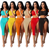 SC Sexy Mesh Hollow Out Beach Two Piece Skirts Set TR-1045