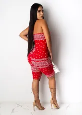 SC Sexy Printed Strapless Bodycon One Piece Rompers NIK-133