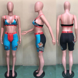 SC Sexy Printed Tank Top And Shorts Fitness 2 Piece Sets BN-9242