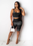 Plus Size Printed Tank Top Shorts 2 Piece Outfits FNN-8501