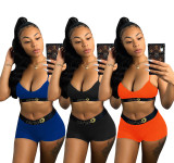 SC New Solid Color Fitness Sports Two Piece Set OD-8390