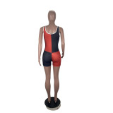 SC Contrast Color Sleeveless Yoga Fitness Playsuit CHY-1239