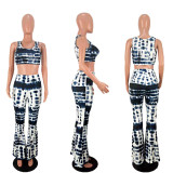 SC Plus Size Printed Tube Top Flared Pants Two Piece Set OYF-8027-1
