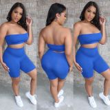 SC Casual Tube Top Shorts Two Piece Set TR-1028