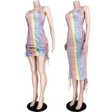 SC Multicolor Glitter Nightclub Suspender Dress Two Ways To Wear ASL-6277