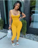 SC Plus Size Solid Sleeveless Skinny Jumpsuits DAI-8245