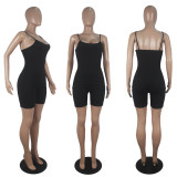SC Solid Sleeveless Strap Fitness One Piece Rompers SHD-9283