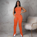 SC Sexy Backless Folds Split Micro Flare Jumpsuits NM-8303