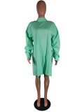 SC Casual Loose Solid Long Sleeve Shirt Dress MK-3009