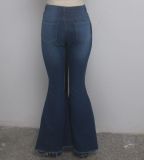 SC Plus Size Denim Hole Skinny Flared Jeans HSF-2074