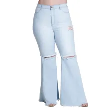 SC Plus Size 5XL Fat MM Denim Hole Skinny Jeans HSF-2108