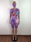 SC Fashion Tie-dye Sports Two Piece Set (including mask) LX-2075