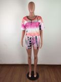 SC Fashion Tie-dye Casual Two Piece Suit Without Mask LX-6871