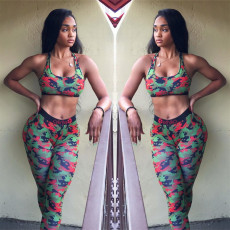SC Personality Slim Printed Fitness Pants Suit LSL-8046