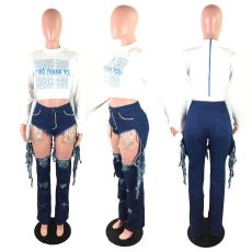 SC Fashion Trend Personality Ripped Hole Jeans LX-6009