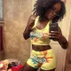 SC Sexy Printed Tank Top Shorts Yoga Two Piece Sets SHD-9293
