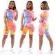 SC Tie Dye T Shirt Shorts Casual Two Piece Sets XMY-9252