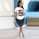 SC Casual Printed T Shirt Hole Shorts Two Piece Sets BLI-2089