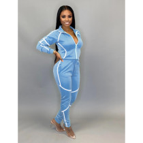 SC Casual Tracksuit Patchwork Long Sleeve 2 Piece Pants Set SFY-145