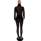 SC Sexy Black Mesh Perspective Two Piece Suit ARM-8202