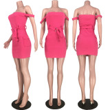 SC Sexy Solid Color Slim Party Mini Dress MDF-5150
