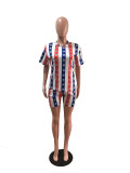 SC Fashion Printed Casual T shirt Shorts Two Piece Set OM-1123