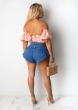 SC Summer Casual Beach Scalloped Hot Denim Shorts LSD-8734