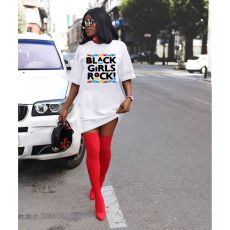 SC Streetwear Oversized Simple Casual Fashion Letter Print T Shirt Dress YFS-3534