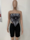 SC Sexy Printed Tube Top Shorts Two Piece Sets LSD-889