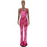 SC Tie Dye Bodysuit And Stacked Pants Two Piece Suits AWN-5102