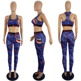 SC Sexy Tank Top And Pants Fitness Two Piece Sets LSL-8049