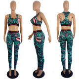 SC Sexy Tank Top And Pants Fitness Two Piece Sets LSL-8049