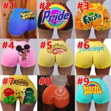 SC Plus Size Printed Sexy Skinny Mini Shorts SHD-9311