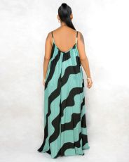 SC Sexy Striped Loose Irregular Long Slip Dress SFY-153