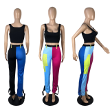 SC Contrast Color Tank Top And Pants Two Piece Sets MYF-6891