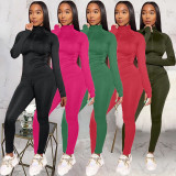 SC Fashion Casual Solid Color Tracksuits Two Piece Set KSN-8011