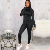 SC Fashion Casual Solid Color Tracksuits Two Piece Set KSN-8011