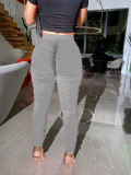 SC Casual Solid Ruched Skinny Long Sweatpants NM-8306