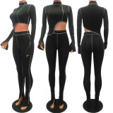 SC Casual Long Sleeve Fitness Two Piece Pants Set MDF-5155