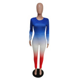 SC Gradient Long Sleeve Skinny Jumpsuits MEM-8294
