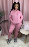 SC Solid Hoodies Long Pants Thick Two Piece Jogger Sets AIL-116