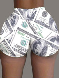 SC Plus Size Dollar Print Sexy Skinny Shorts BLI-2117