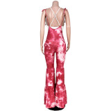 SC Trendy Tie Dye Strappy Flared Jumpsuits ASL-6295