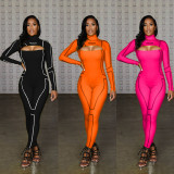 SC Sexy Backless Long Sleeve Skinny Jumpsuits MAE-2059