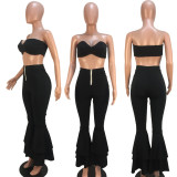 SC Plus Size Sexy Tube Top Flared Pants 2 Piece Sets DAI-8053