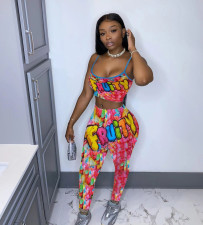 SC Casual Printed Cami Top Long Pants 2 Piece Pants Set SHD-9324