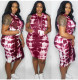 SC Plus Size Hooded Sleeveless Tie Dye Print Dress KSN-8019